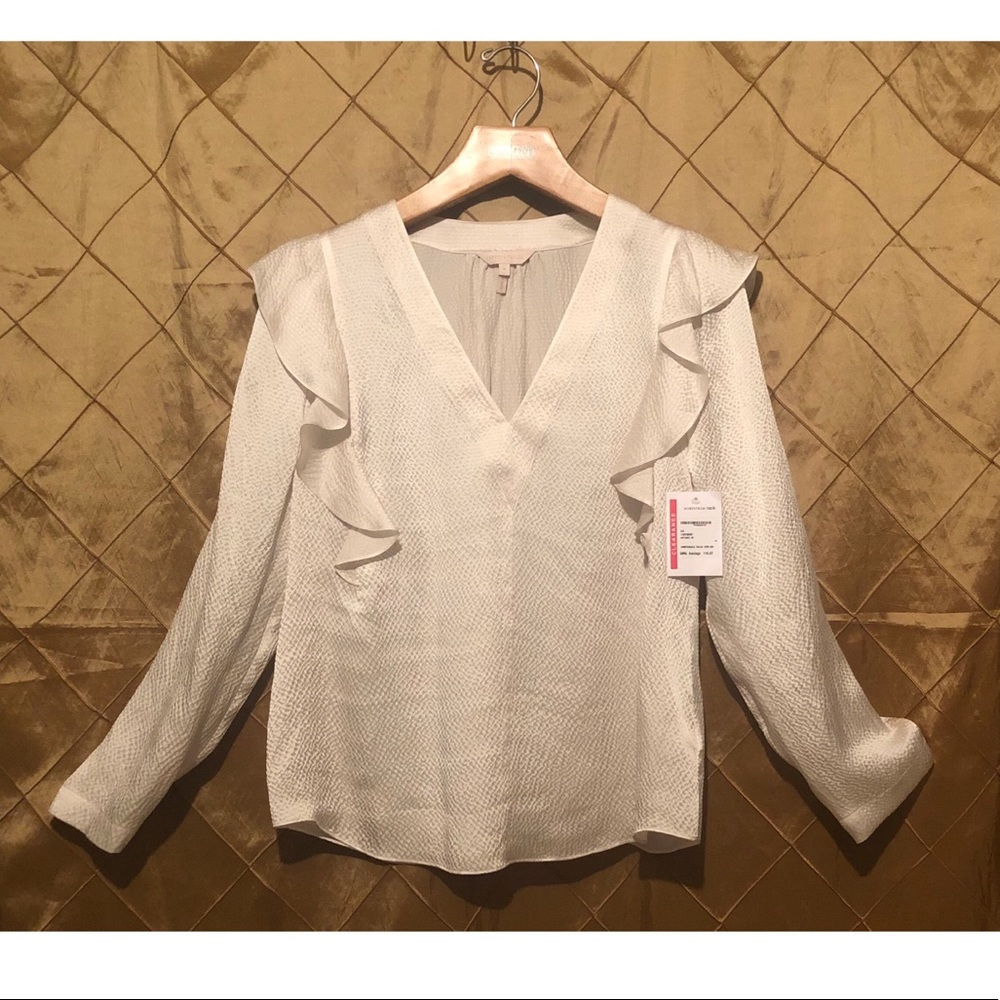 Rebecca Taylor 100% Silk Ruffle Top
